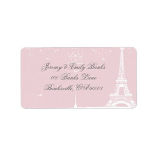 Pink Eiffel Tower Address Labels Adressaufkleber