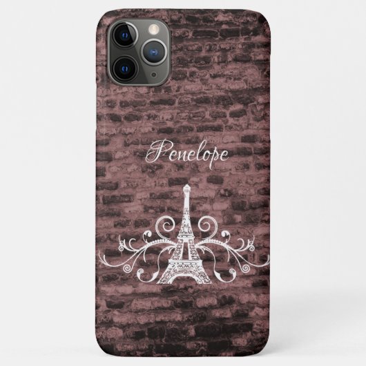 Pink Eiffel Tower Grunge Case-Mate iPhone Case (Rückseite)
