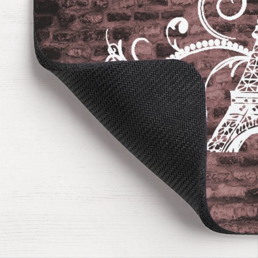 Pink Eiffel Tower Grunge Mouse Pad Mousepad (Ecke)