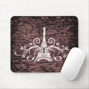 Pink Eiffel Tower Grunge Mouse Pad Mousepad