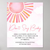 Pink ein bisschen Sonnenschein, sag kein Baby Poster (Vorne)