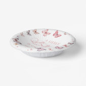 Pink Ein kleiner Schmetterling ist auf dem Weg zur Pappteller (Gewinkelt)