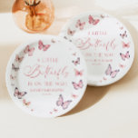 Pink Ein kleiner Schmetterling ist auf dem Weg zur Pappteller<br><div class="desc">Das sind elegante weiche Rosa,  ein kleiner Schmetterling ist auf dem Weg zum Baby Duschpapier Teller!</div>