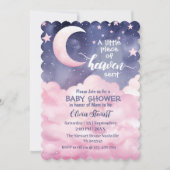 Pink ein kleines Stück Himmlische Kinderdusche Einladung (Vorderseite)