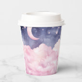 Pink ein kleines Stück Himmlische Kinderdusche Pappbecher (Rückseite)