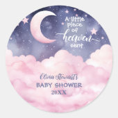 Pink ein kleines Stück Himmlische Kinderdusche Runder Aufkleber (Vorderseite)
