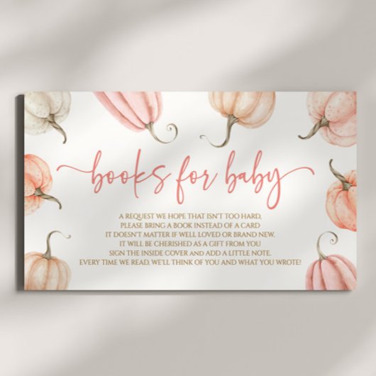 Pink ein wenig Pumpkin Baby Duschbücher für Baby Begleitkarte
