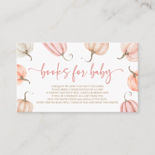 Pink ein wenig Pumpkin Baby Duschbücher für Baby Begleitkarte (Vorderseite)