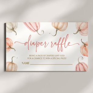 Pink ein wenig Pumpkin Baby Dusche Windel Raffle Begleitkarte