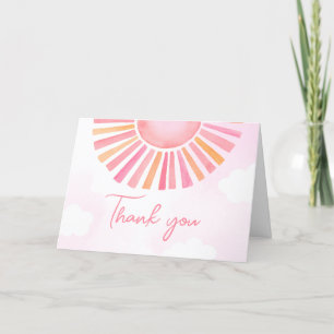 Pink ein wenig Ray von Sonnenschein Baby Dusche Dankeskarte