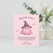 Pink eine kleine Boo Baby Dusche Danke Karte (Stehend Vorderseite)