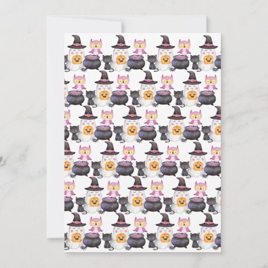 Pink eine kleine Boo Baby-Dusche Einladung (Rückseite)