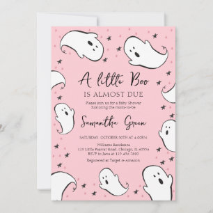 Pink eine kleine Boo Baby-Dusche Einladung