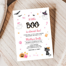Pink eine kleine Boo Halloween Babydusche Einladung