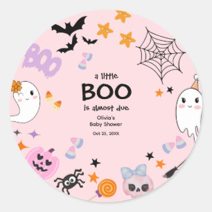 Pink eine kleine Niedliche Ghost Halloween Kinderd Runder Aufkleber