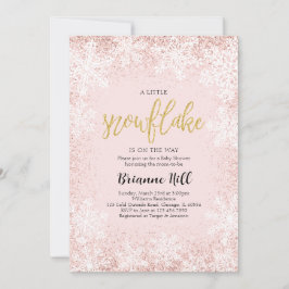 Pink eine kleine Schneeflocke Babydusche Einladung