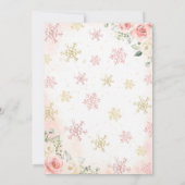 Pink eine kleine Schneeflocke Babydusche Einladung (Rückseite)