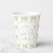 Pink eine kleine süße Pea Girl Babydusche Pappbecher (Vorderseite)