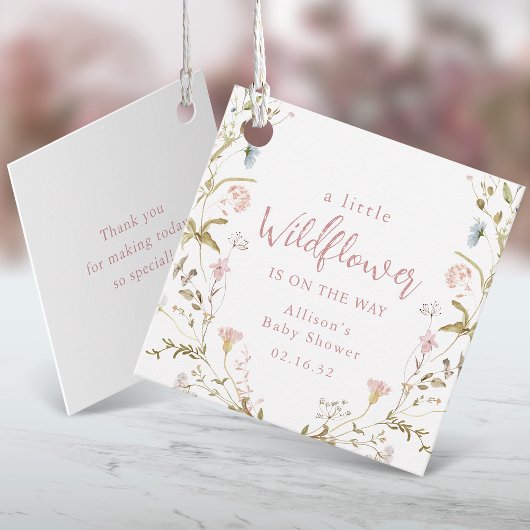 Pink Eine kleine Wildblume Rustikale Boho Babydusc Geschenkanhänger