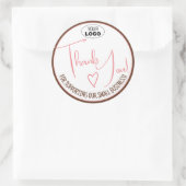 Pink Einfach Minimalistisch Danke Business Labels Runder Aufkleber (Tasche)