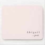 Pink Einfache Schreibschrift Name Moderne Luxus pe Mousepad (Vorne)
