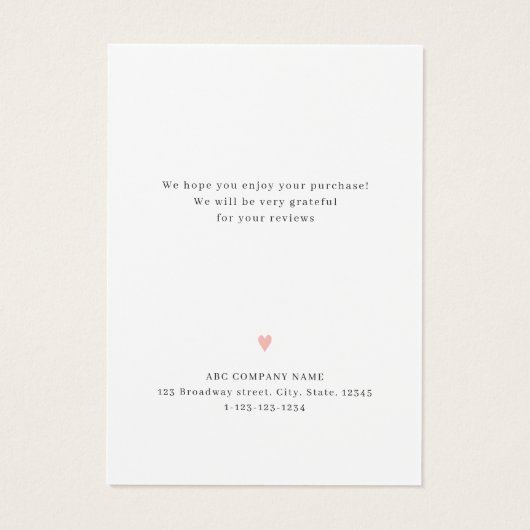 Pink einfaches Skript Business-Logo Vielen Dank ei (Rückseite)