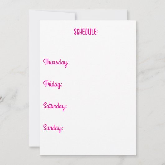 Pink Einladung (Rückseite)