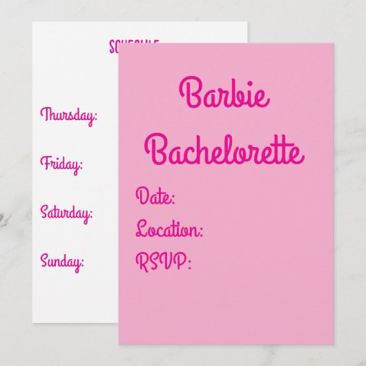 Pink Einladung (Vorne/Hinten)