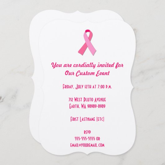 Pink Einladung (Vorne/Hinten)