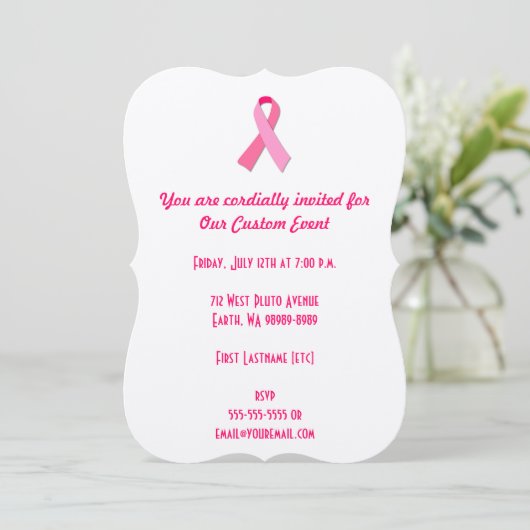 Pink Einladung (Stehend Vorderseite)