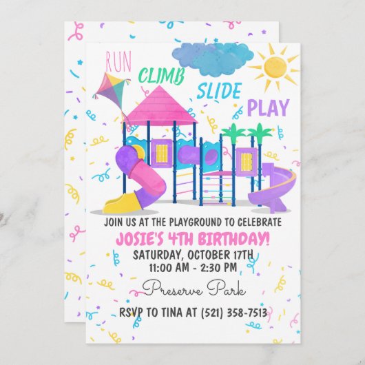 Pink Einladung (Vorne/Hinten)