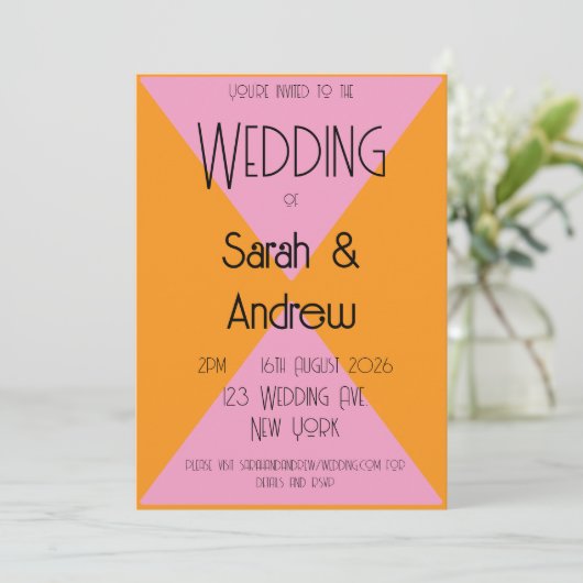 Pink Einladung (Stehend Vorderseite)