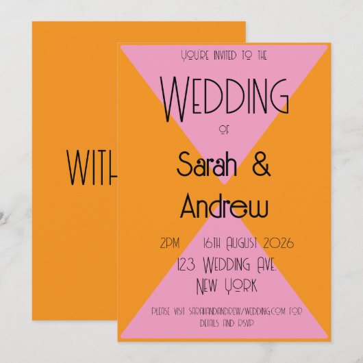 Pink Einladung (Vorne/Hinten)