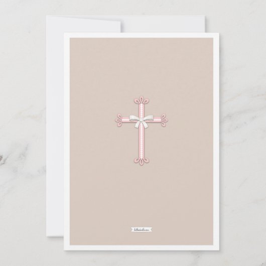 Pink | Einladung von Beige Foto (Rückseite)