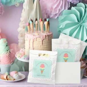 Pink Eis Kegel & Sprinklen süß eines Geburtstages Geschenktütchen
