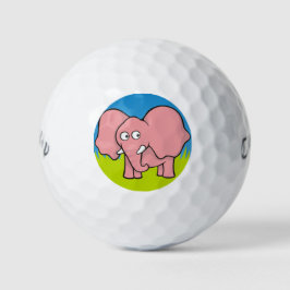 Pink-Elefant-Cartoon Golfball