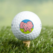 Pink-Elefant-Cartoon Golfball (Insitu T-Shirt)