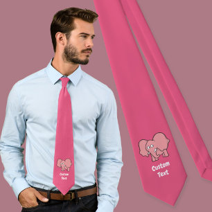 Pink Elefant Cartoon Krawatte