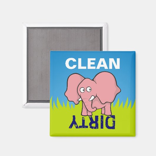 Pink-Elefant-Cartoon Magnet (Vorderseite/Rückseite)