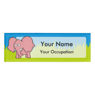 Pink-Elefant-Cartoon Namenschild