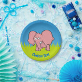 Pink Elefant Cartoon Papierplatte Pappteller (Party)