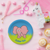 Pink Elefant Cartoon Papierplatte Pappteller (Party)