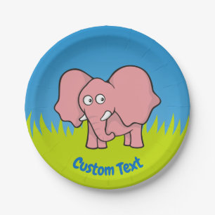 Pink Elefant Cartoon Papierplatte Pappteller