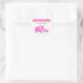Pink Elefant Chic Simple Baby Girl Babydusche Runder Aufkleber (Tasche)