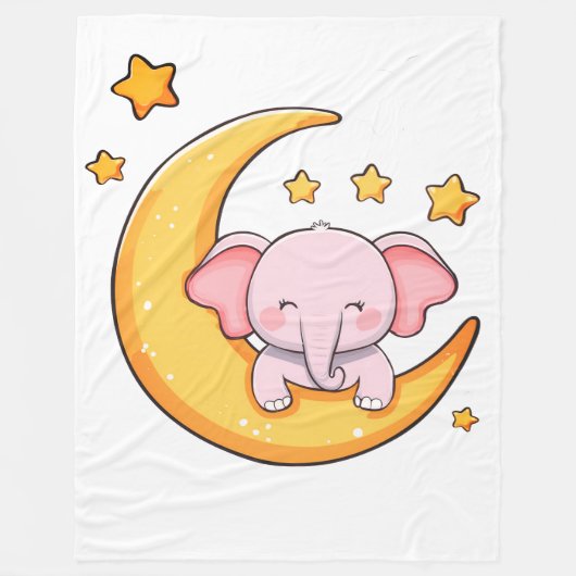 Pink-Elefant Fleecedecke (Vorderseite)