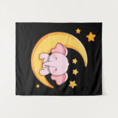 Pink-Elefant Wandteppich (Vorderseite (Horizontal))