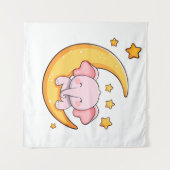 Pink-Elefant Wandteppich (Vorderseite (Horizontal))