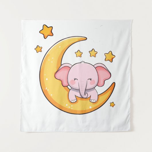Pink-Elefant Wandteppich (Vorderseite)