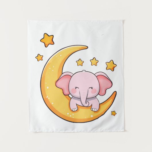 Pink-Elefant Wandteppich (Vorderseite)
