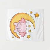 Pink-Elefant Wandteppich (Vorderseite (Horizontal))